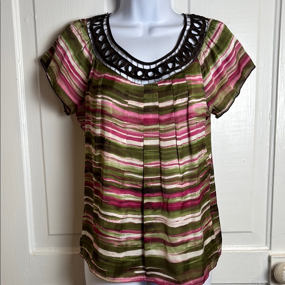 New Directions Petite Striped Multicolor Women's Top Size PS